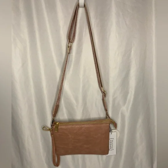Vegan Leather Crossbody Bag light pink - Picture 4 of 11